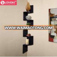 2016 hot sale MDF wood Shelving Solution 5 Tier Large Corner Wall Mount Shelf